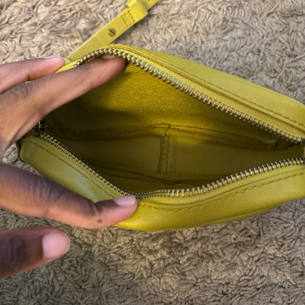 Madewell Yellow Clutch with Metal Zipper
